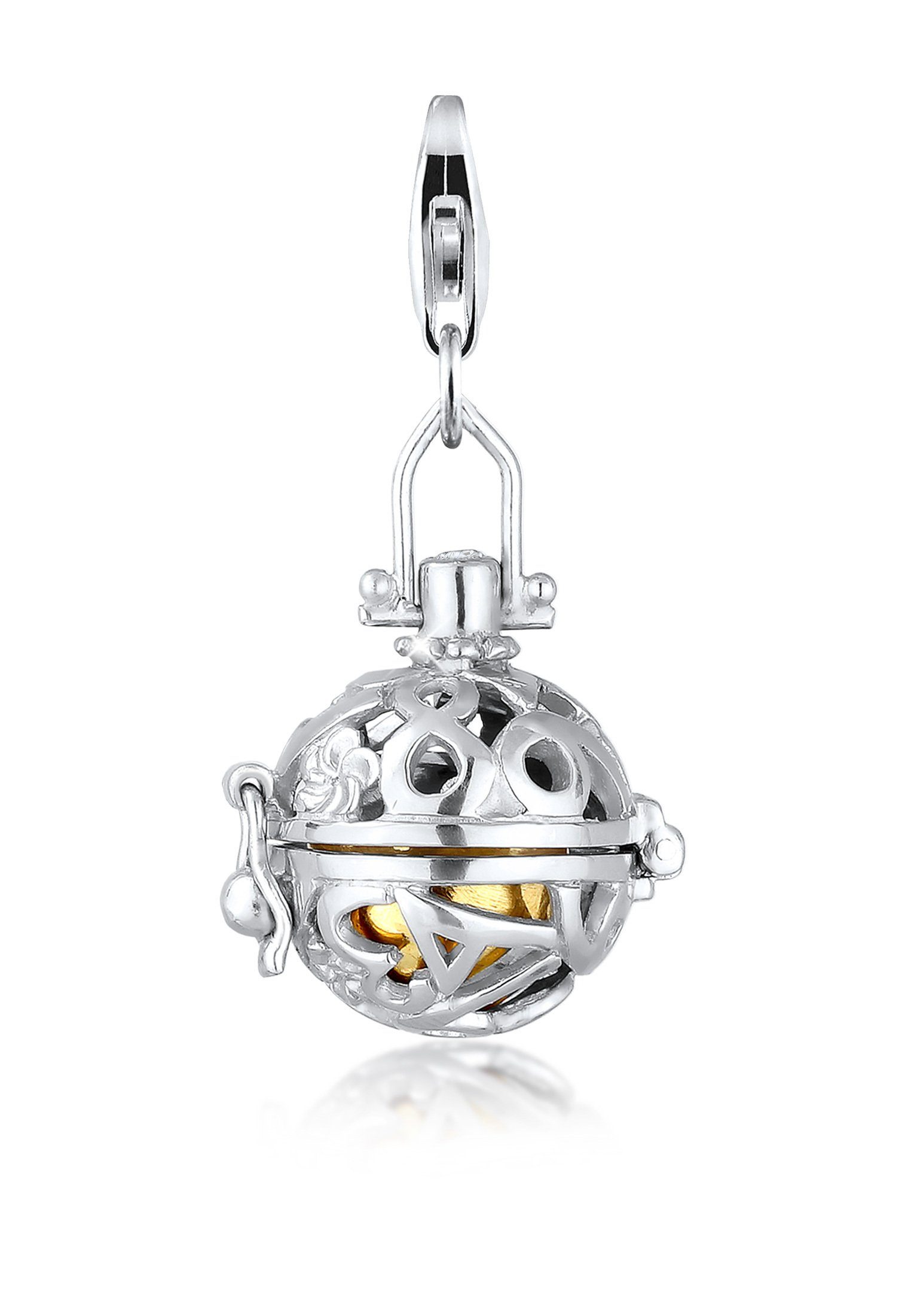 Nenalina Charm-Einhänger Klangkugel Zirkonia Romantik 925 Silber, Engelsflüsterer