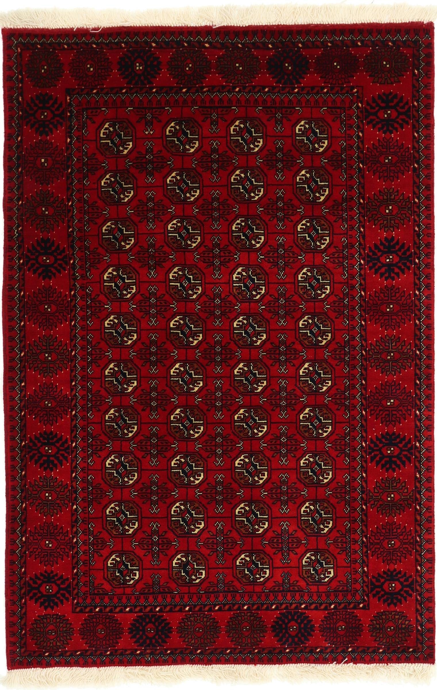 Nain Trading Orientteppich Orientteppich Afghan Mauri 126x85 Handgewebter Teppich, Höhe: 0.6 mm