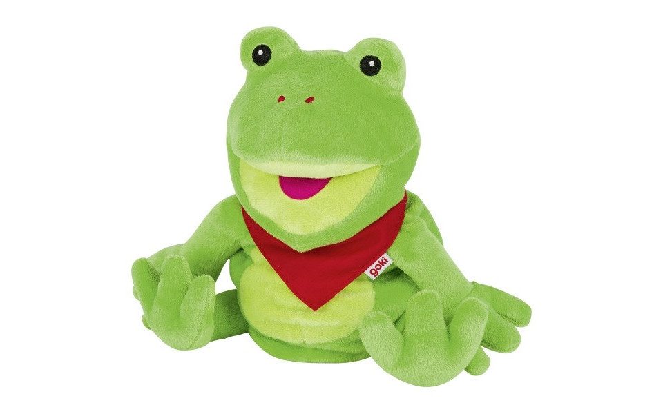Gollnest & Kiesel Plüschfigur Goki 51785 - Handpuppe Frosch Frilo, Plüsch, 30 cm