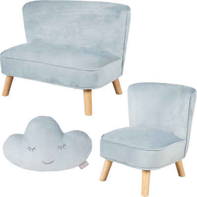 roba® Kindersitzgruppe Lil Sofa, (Set, 3-tlg), bestehend aus Kindersofa, Kindersessel und Dekokissen in Wolkenform