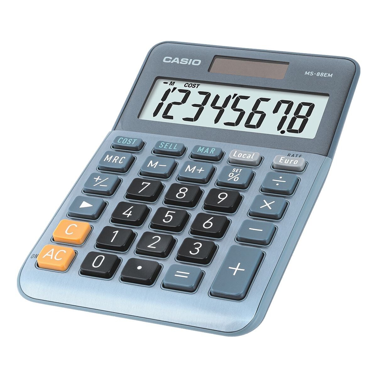 CASIO Taschenrechner MS-88E, mit Aluminiumfront, 8-stellig