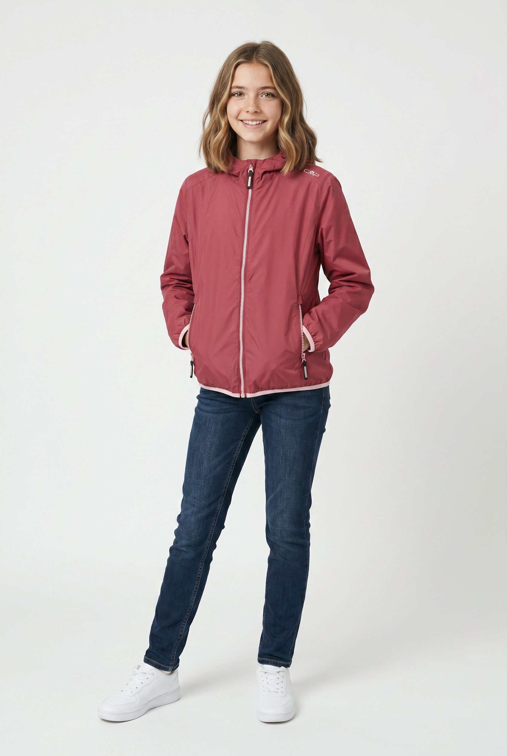 CMP Regenjacke KID G JACKET RAIN FIX HOOD für Kinder, mit Kapuze, wind- und wasserdicht, Wassersäule 5000