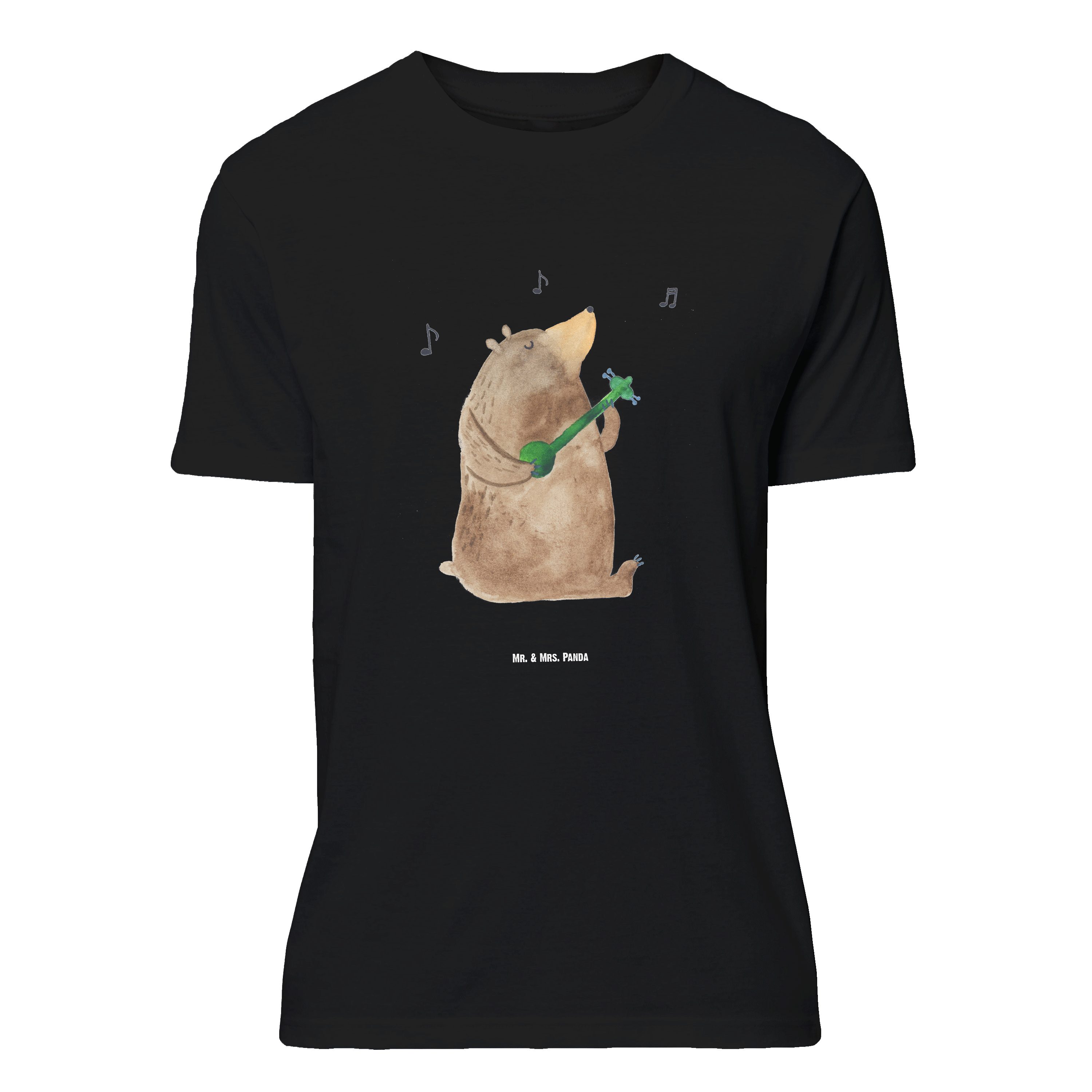 T-Shirt Bär Gitarre, Größe XL T-Shirt, Schwarz, Tshirt, T-Shirt mit Spruch, S