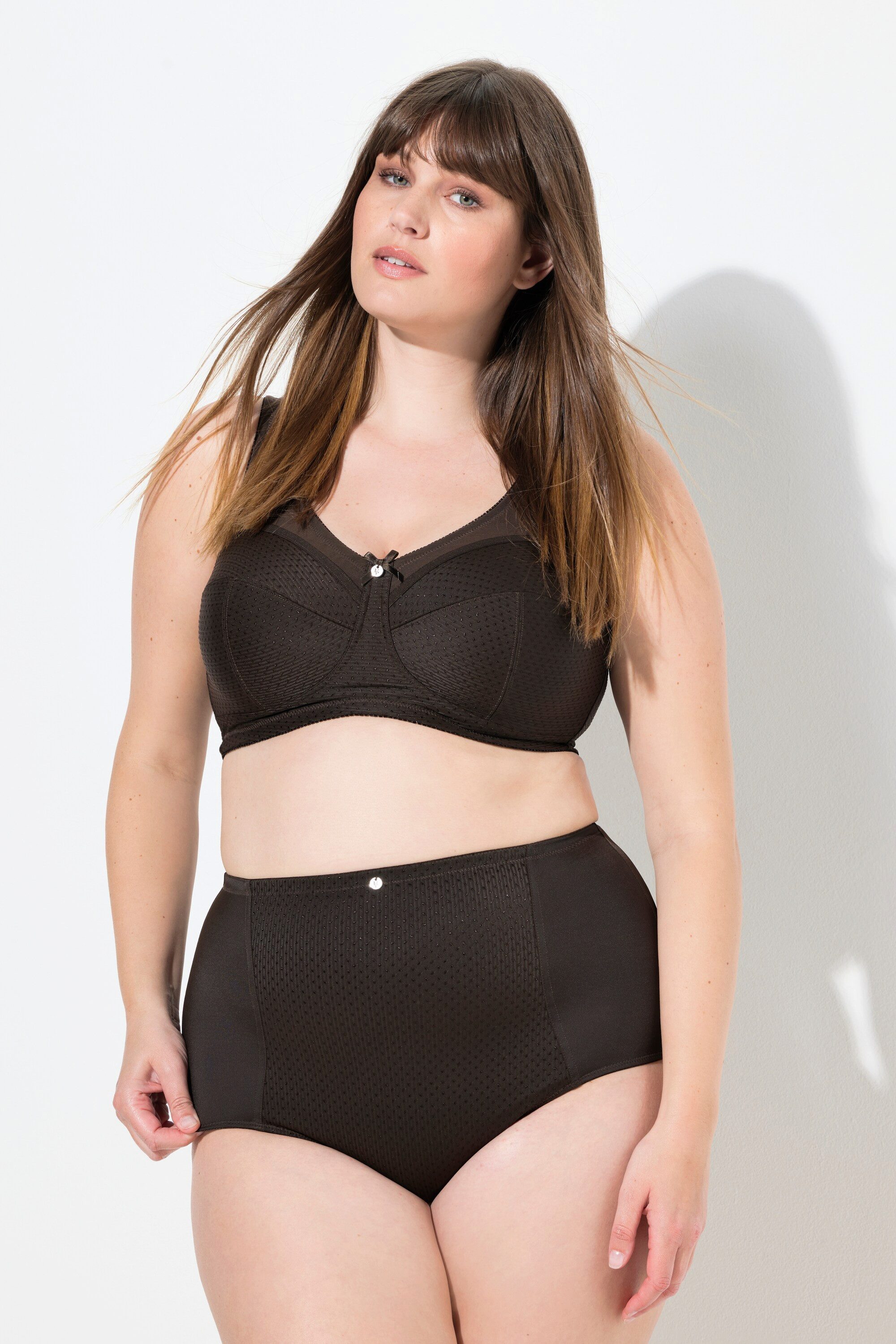 Ulla Popken Miederhose Miederhose High Waist Jacquard-Einsatz