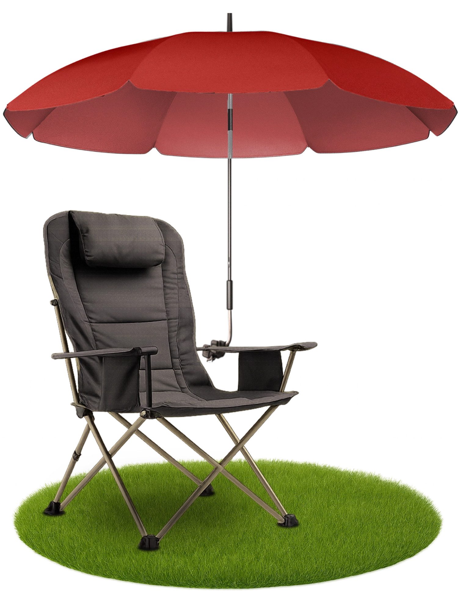 Styngard Sonnenschirm Stuhl Sonnenschirm für Liegestuhl mit UV Schutz 50+/120 cm Durchmesser