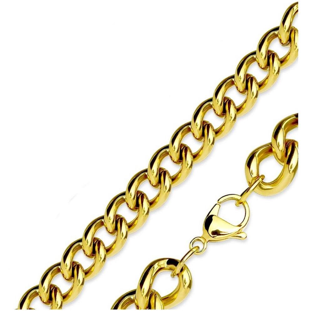 BUNGSA Goldkette Königskette klassische Glieder Gold aus Edelstahl Unisex (1-tlg), Halskette Necklace