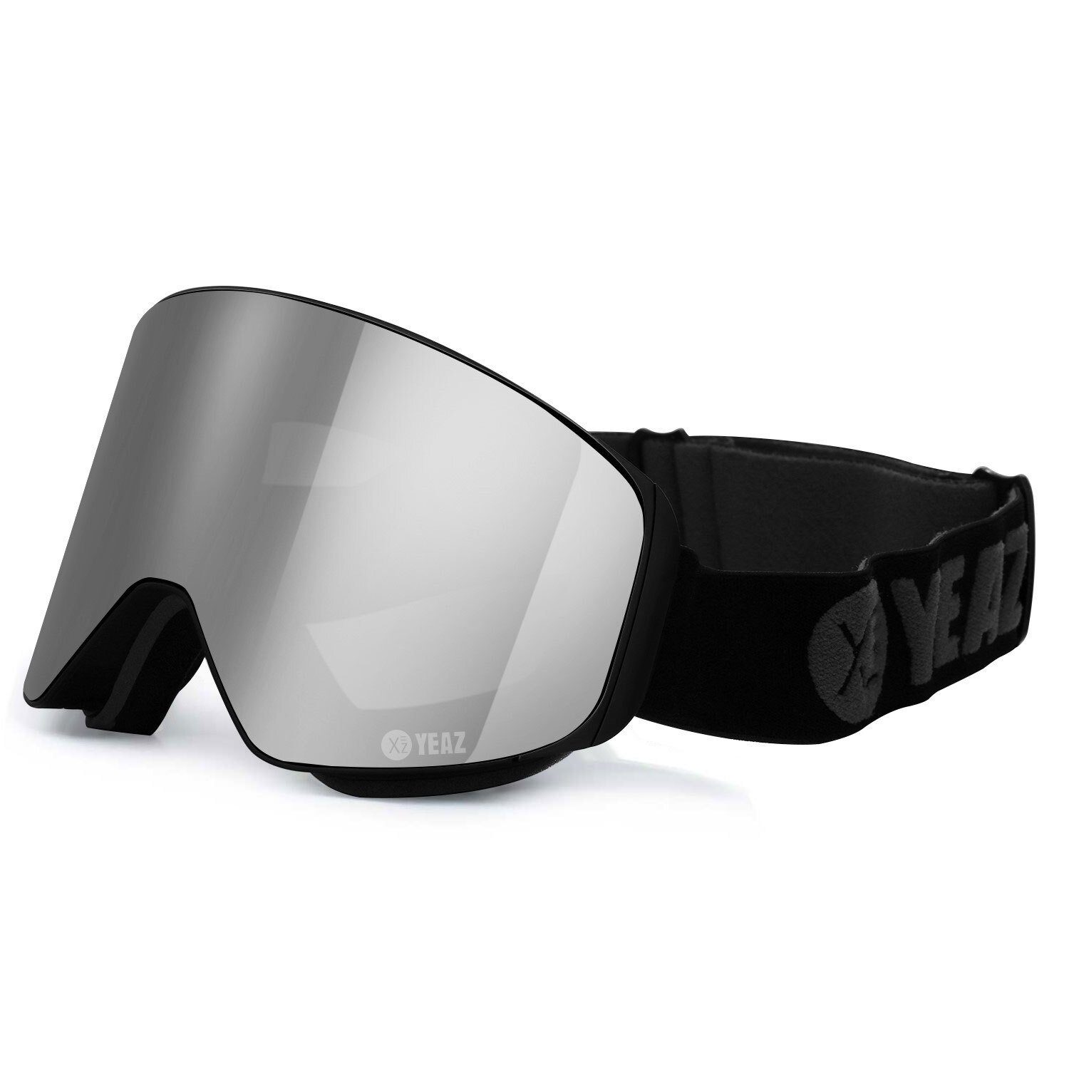 YEAZ Skibrille APEX Magnet-Ski-Snowboardbrille silber, Magnet-Wechsel-System für Gläser, silber/schwarz