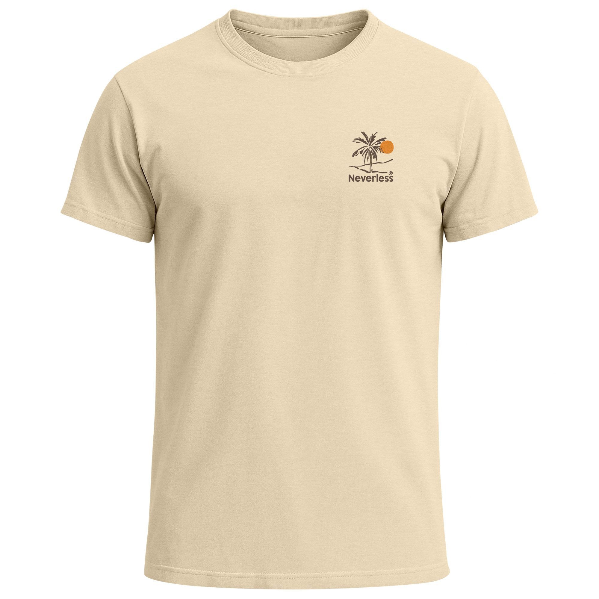 Neverless Print-Shirt Herren T-Shirt Backprint Palmen Aufdruck Sommer Grafi günstig online kaufen