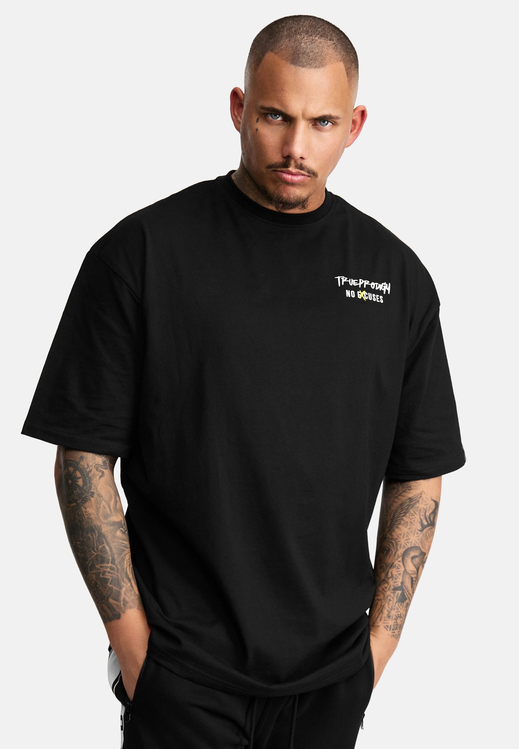 trueprodigy Oversize-Shirt Jinx Logoprint Rundhals dicker Stoff