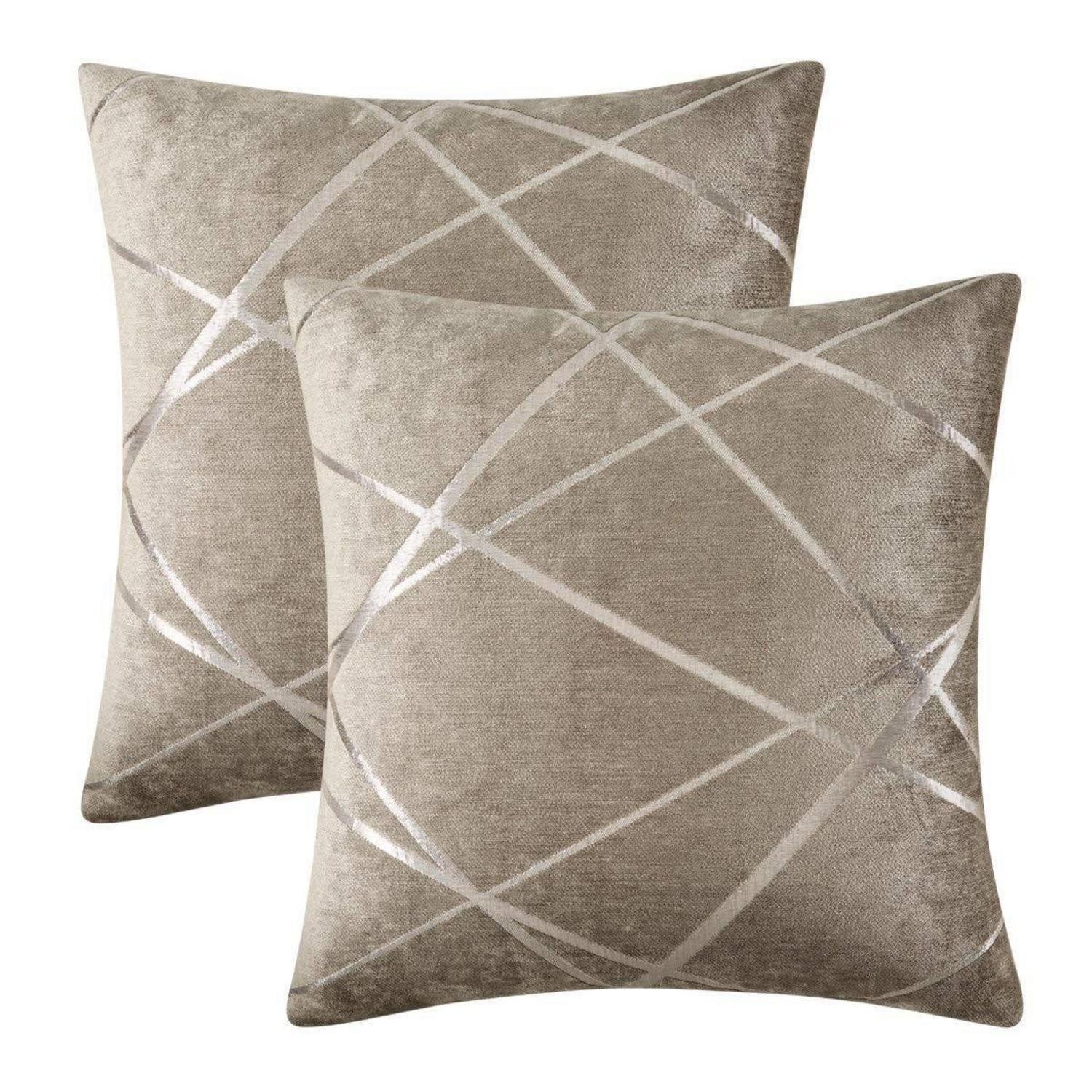 LuxusKollektion Kissenbezug Kissenbezug Samt 50x50cm Braun 2er Set, (2 Stück)