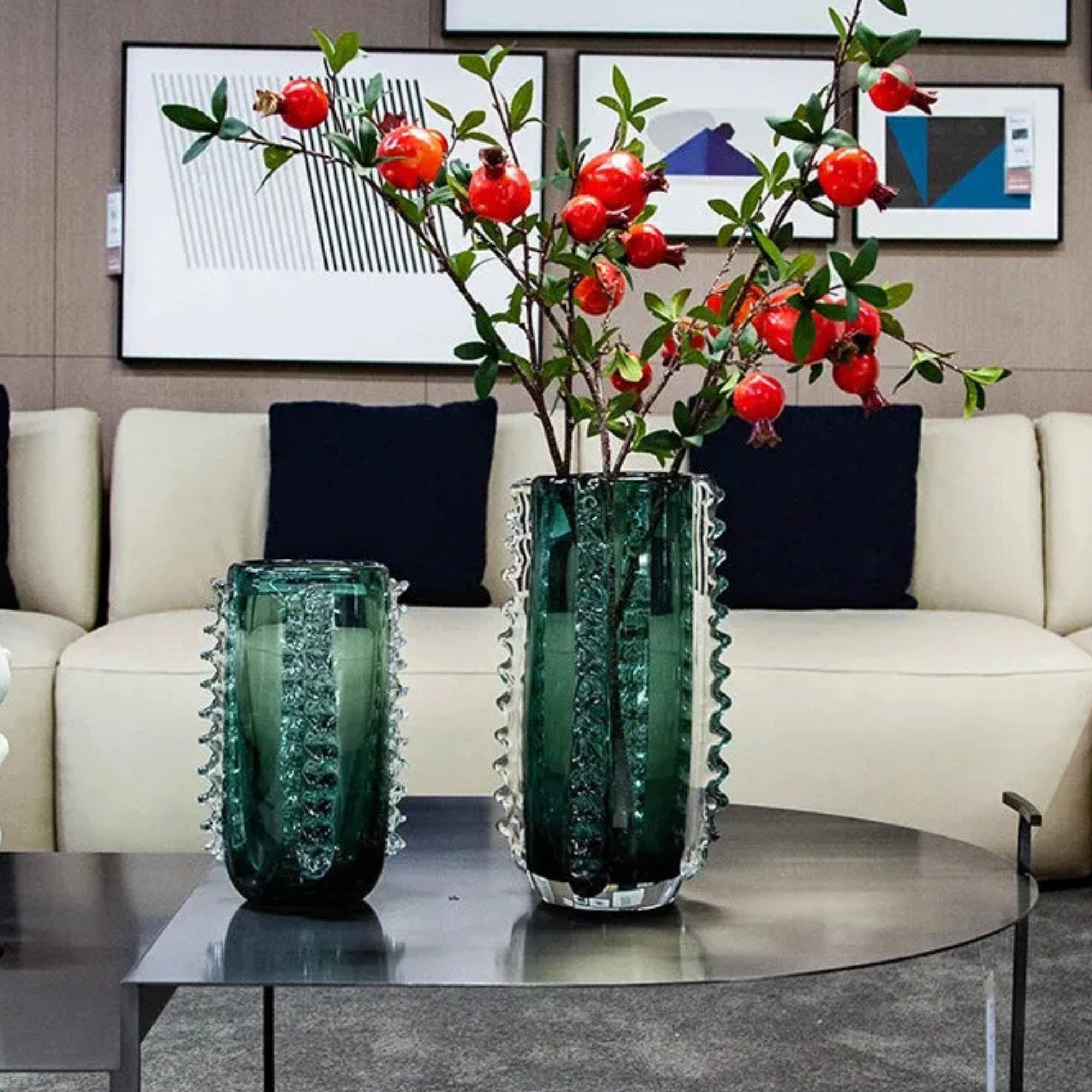 Quality Elegance Dekovase Set aus 2 handgefertigten Glasvasen – dick, schwer, luxuriös, modern (1 St)