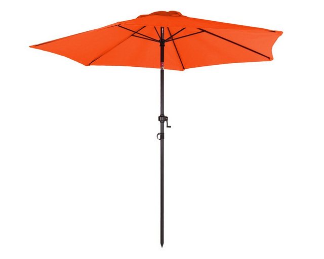 ONDIS24 Marktschirm Strandschirm 2,3 Meter Sonnenschutz Sonnenschirm 230 cm rund mit Kurbel, Knick-Gelenk, UV 50, zweifarbig, 38mm Rohr, 100% Polyester (160g/m), Air-Vent