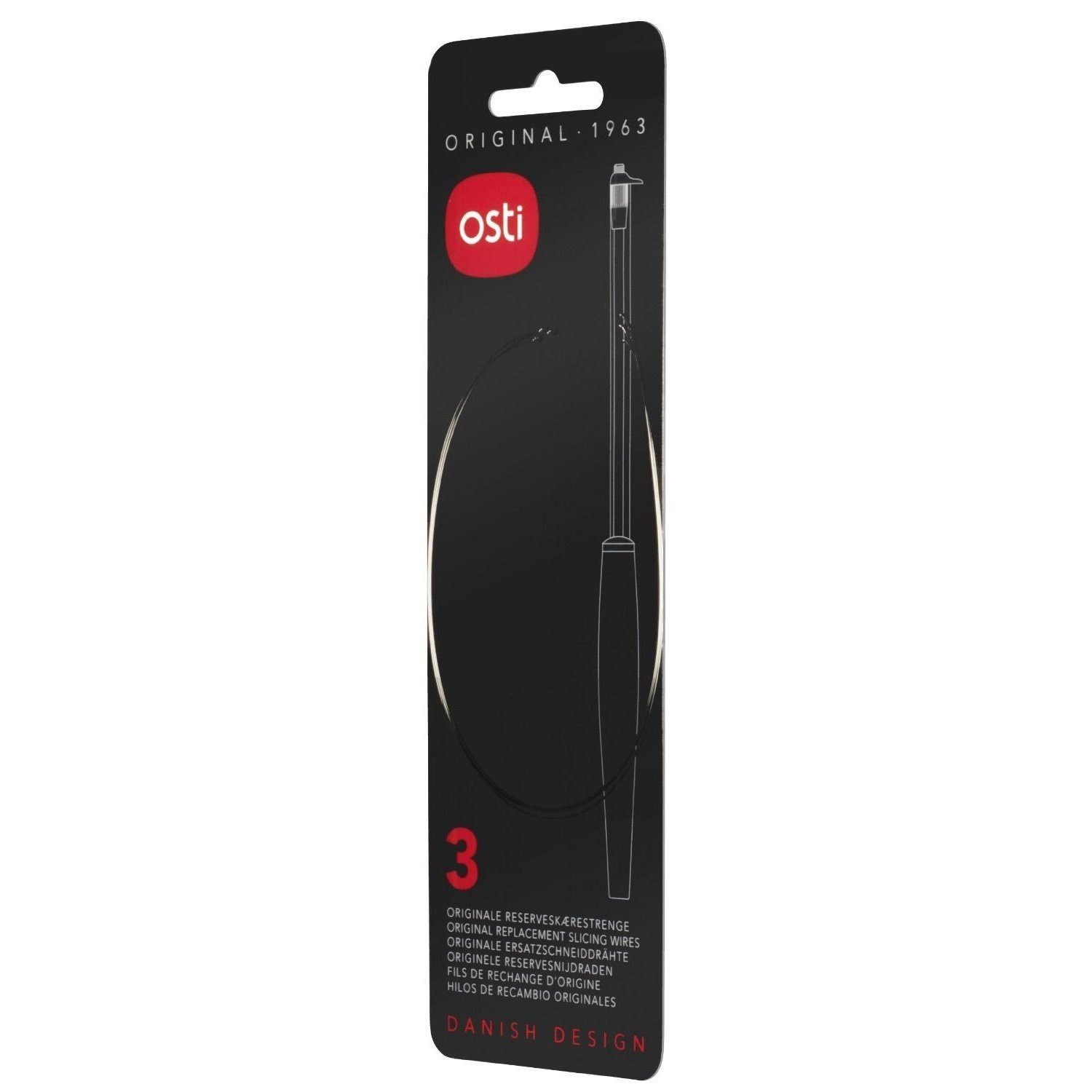 Osti Fadenschneider Käseschneider + 3 Ersatzschneiddrähte, (0-tlg), schwarz