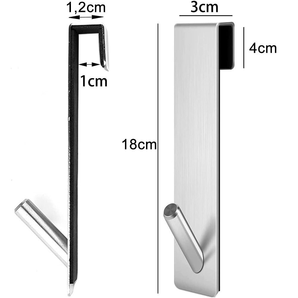 ohne Duschhaken zggzerg Handtuchhaken Handtuchhaken Bohren, Edelstahl Silber 2 Stück