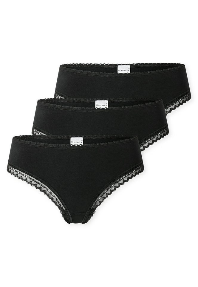 Schiesser String Modern Multipacks (3er Pack) Spitzenbänder, Baumwollmischung, Single Jersey