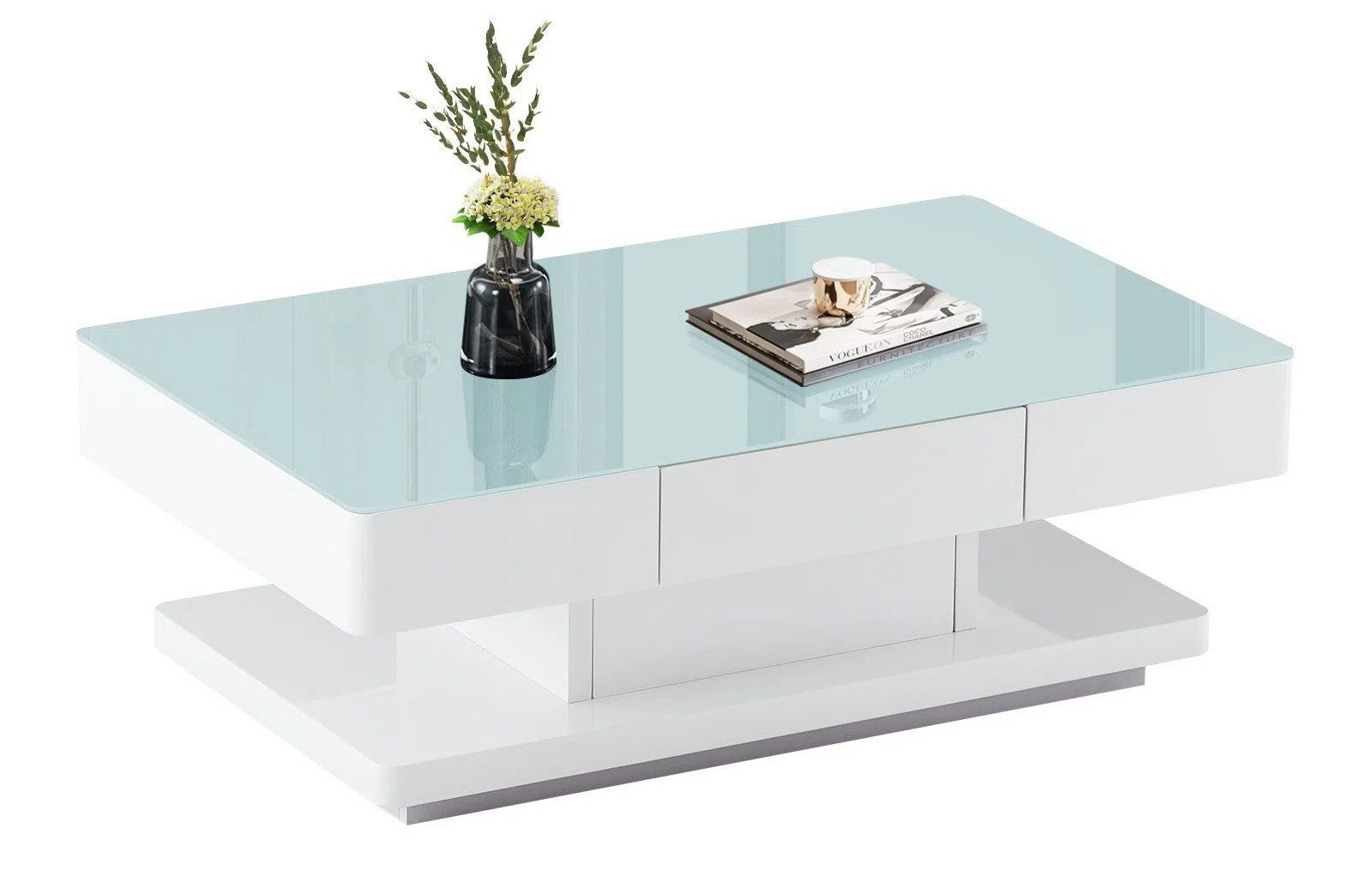 Ofcasa Couchtisch Glasplatte Wohnzimmertisch, Sofatisch mit günstig online kaufen