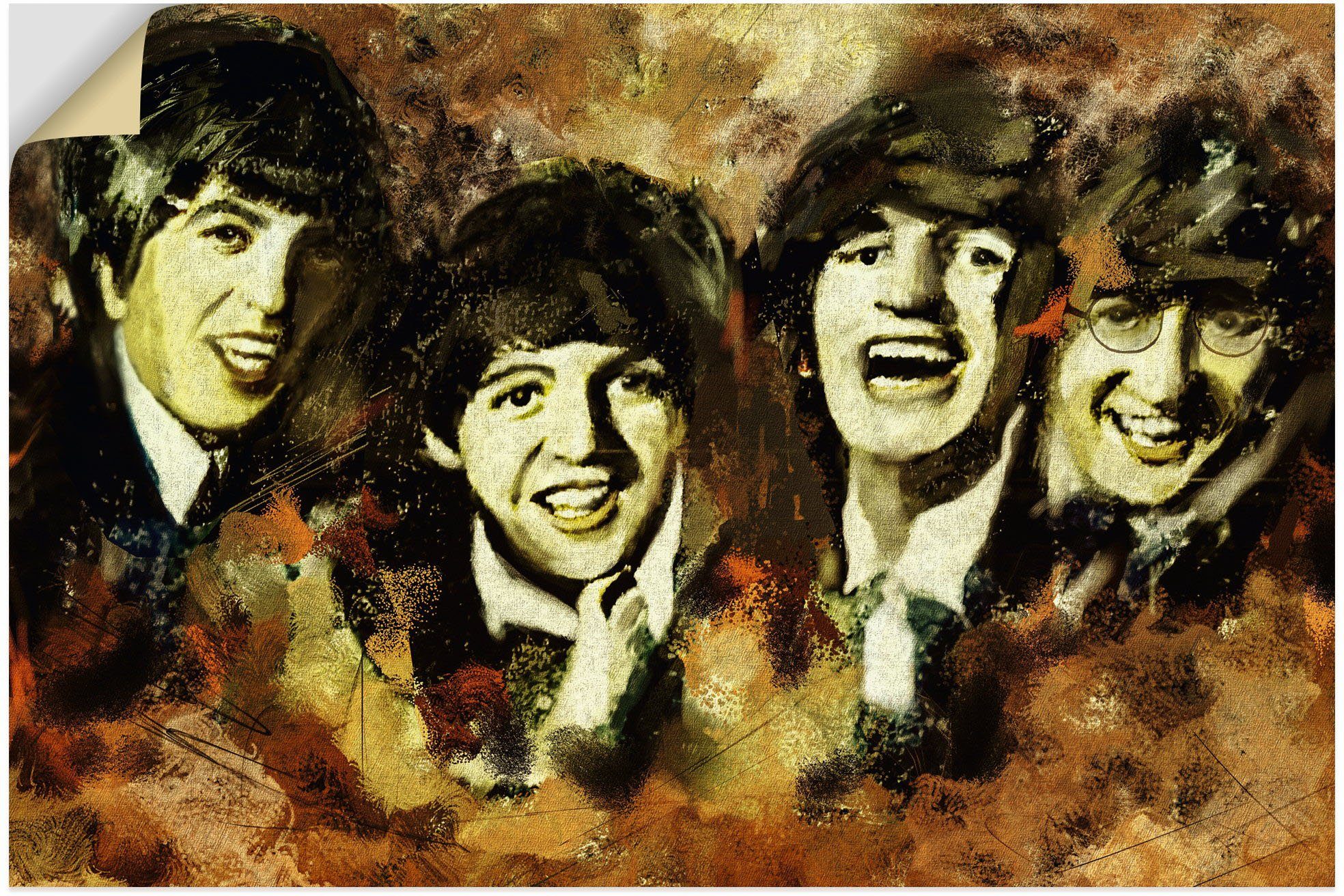 Artland Wandbild Beatles, Bilder versch. als oder Größen Musikern St), in (1 Alubild, Poster von berühmten Leinwandbild, Wandaufkleber