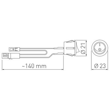 SO-TECH® Lichtschalter Wippschalter mit mini AMP Stecker (1-St)
