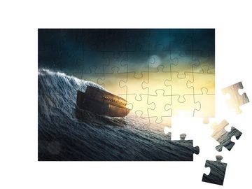 puzzleYOU Puzzle Digitale Kunst: Die Arche Noah im Sturm, 48 Puzzleteile, puzzleYOU-Kollektionen Christentum