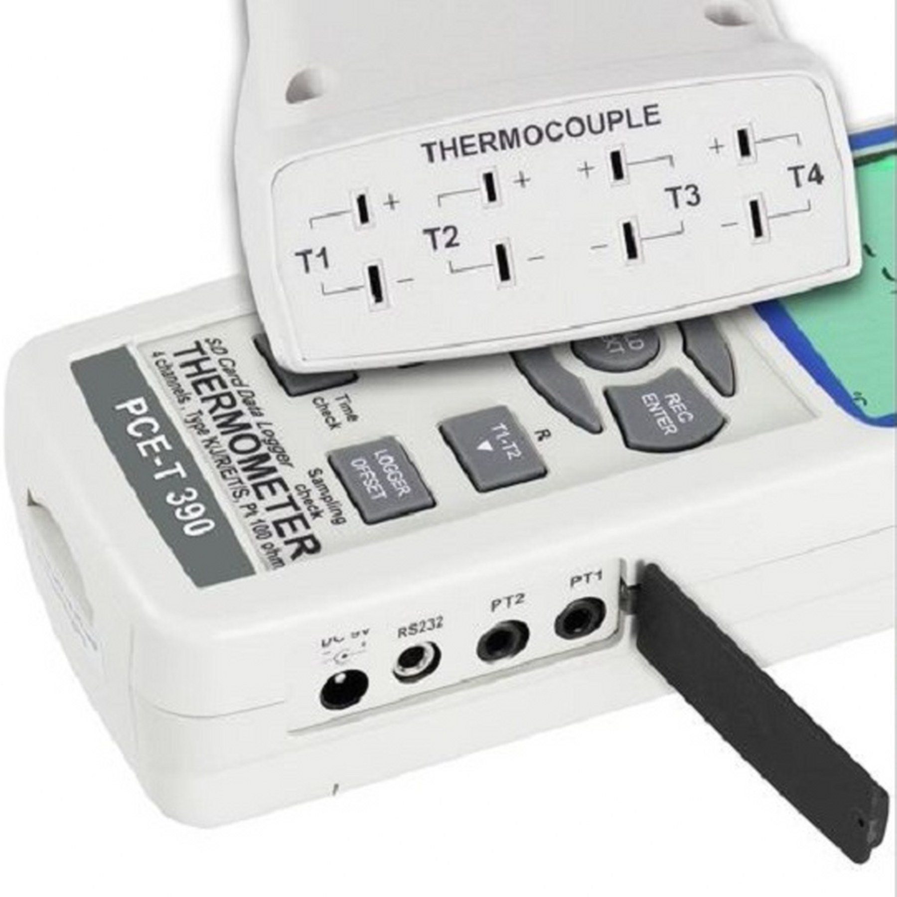 PCE Instruments Gartenthermometer PCE Datenlogger PCE-T390, Für K-Typ, J-Typ und Pt100 Temperaturfühler