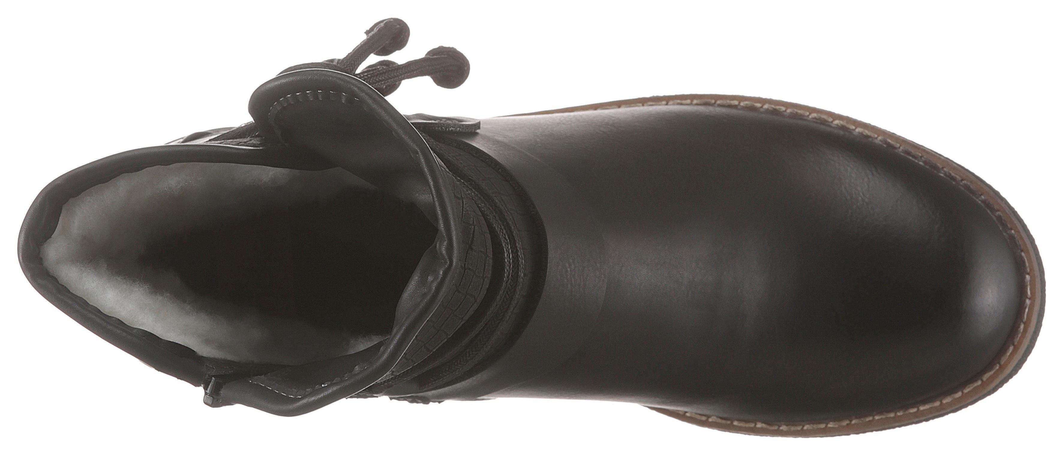 Rieker Winterboots, Winterstiefelette, Blockabsatz, Warmfutter, mit Zierbänder