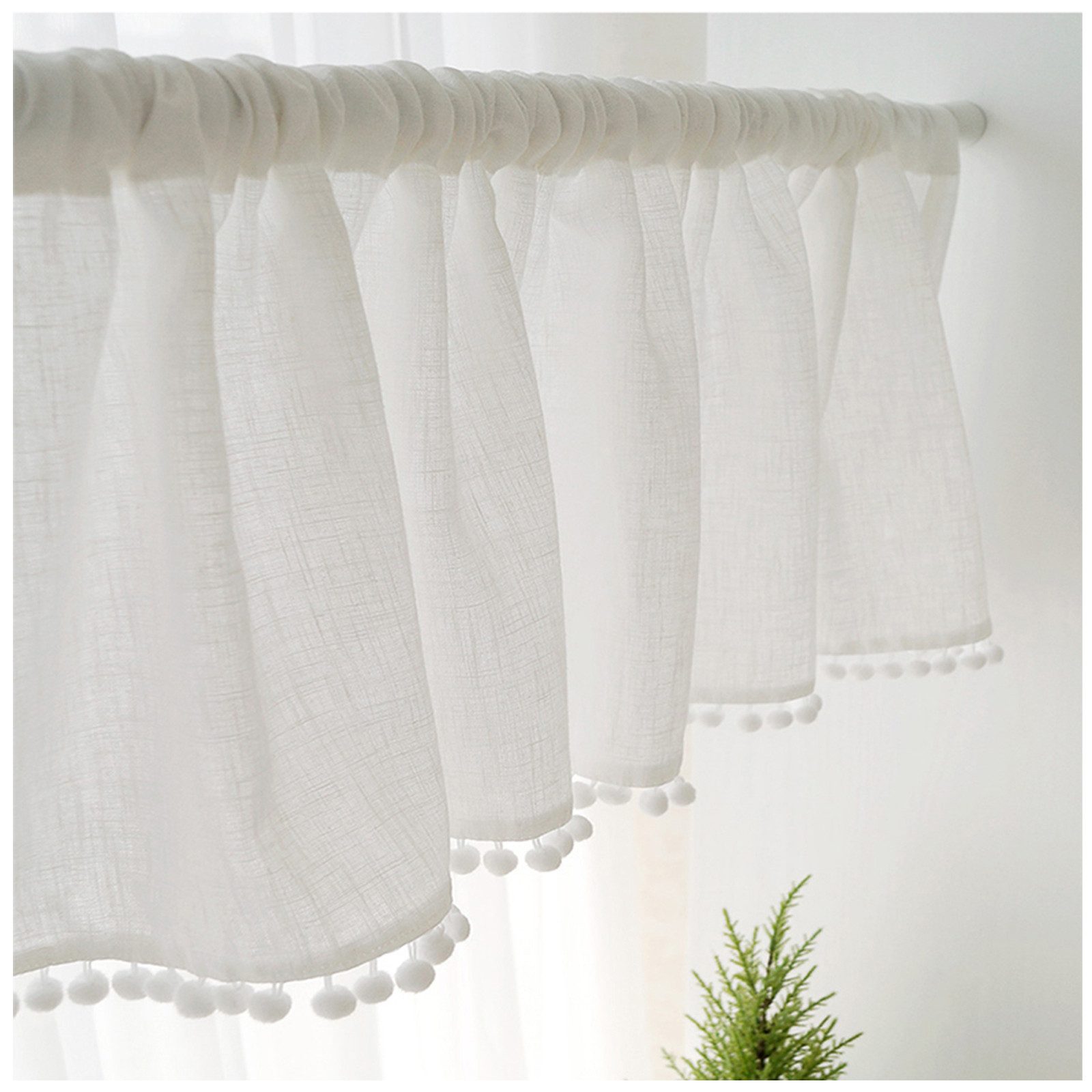 Qelus Schiebegardine Gardinen Kurz Küchengardinen Modern Bistrogardine Küch günstig online kaufen