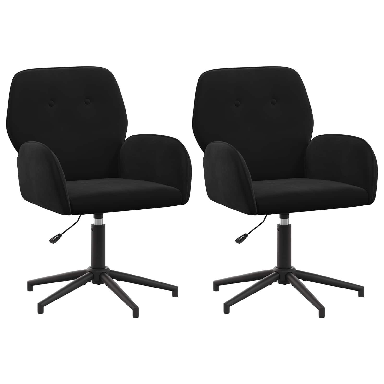 vidaXL Bürostuhl Bürostühle 2 Stk. 54 x 55 x 90 cm Schwarz Samt (2 St)