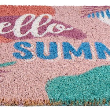 Fußmatte Fußmatte Kokos Hello Summer, relaxdays, Höhe: 15 mm