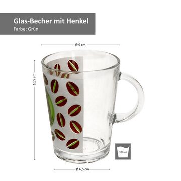 Ritzenhoff & Breker Becher 6er Set Kaffeebecher 380ml Cremona Grün 10,5 cm - Ritzenhoff 0806175