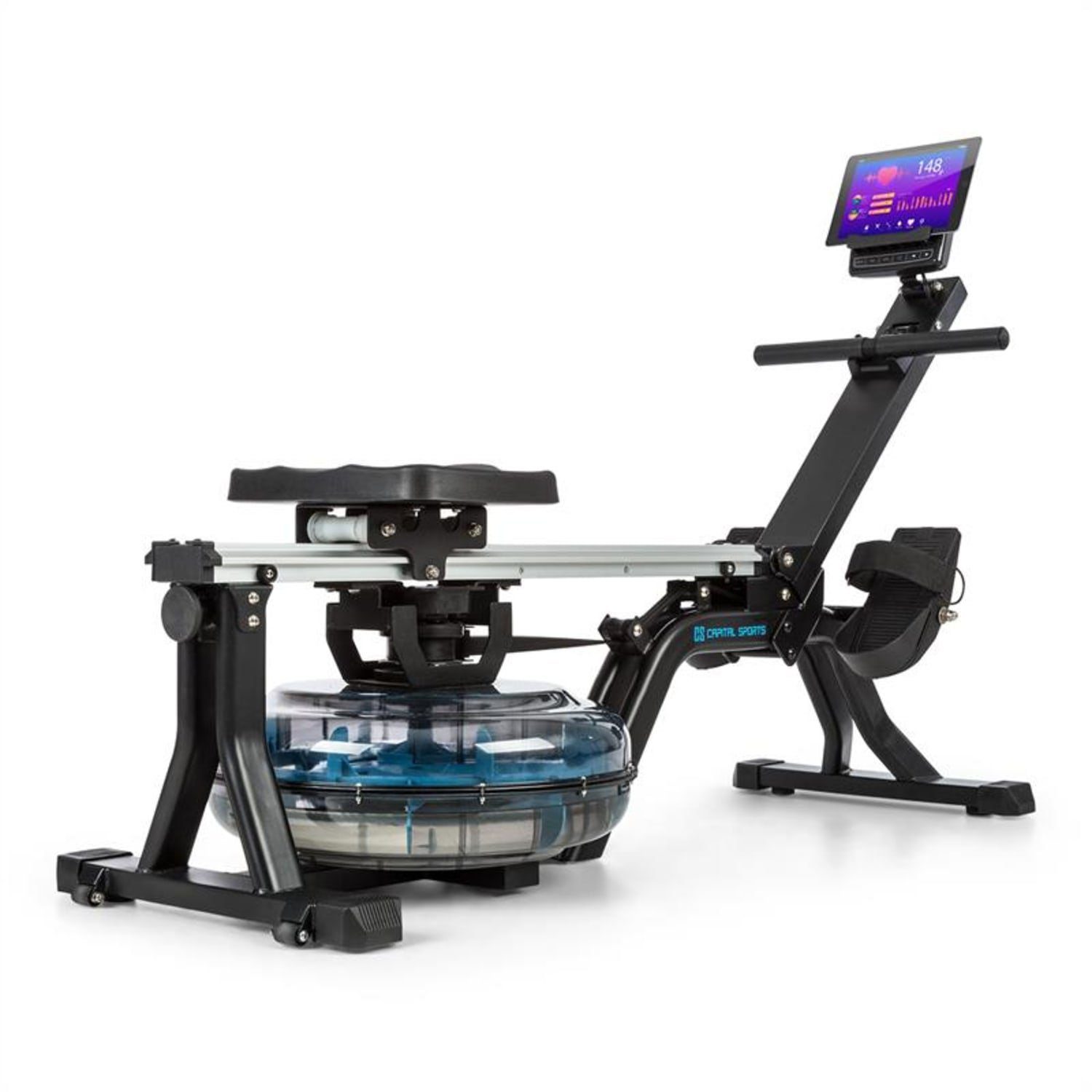 Capital Sports mit M1 LCD-Display) ;Trainingscomputer Rudermaschine Flow (Tablet-Halterung