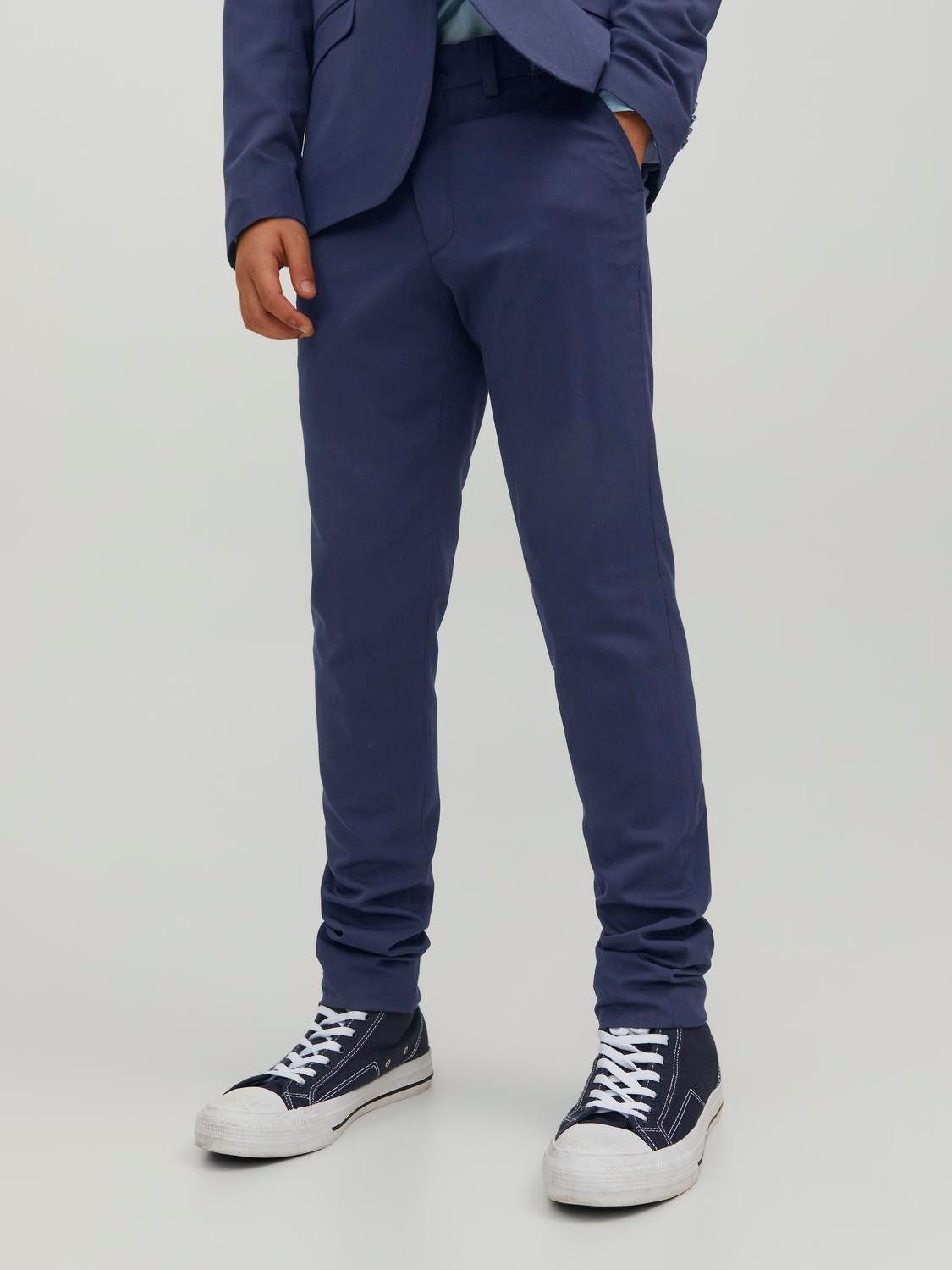 Jack & Jones Junior Anzughose JPRSOLAR elastisch, pflegeleicht, komfortabel unifarben, modisch, slim fit, Web