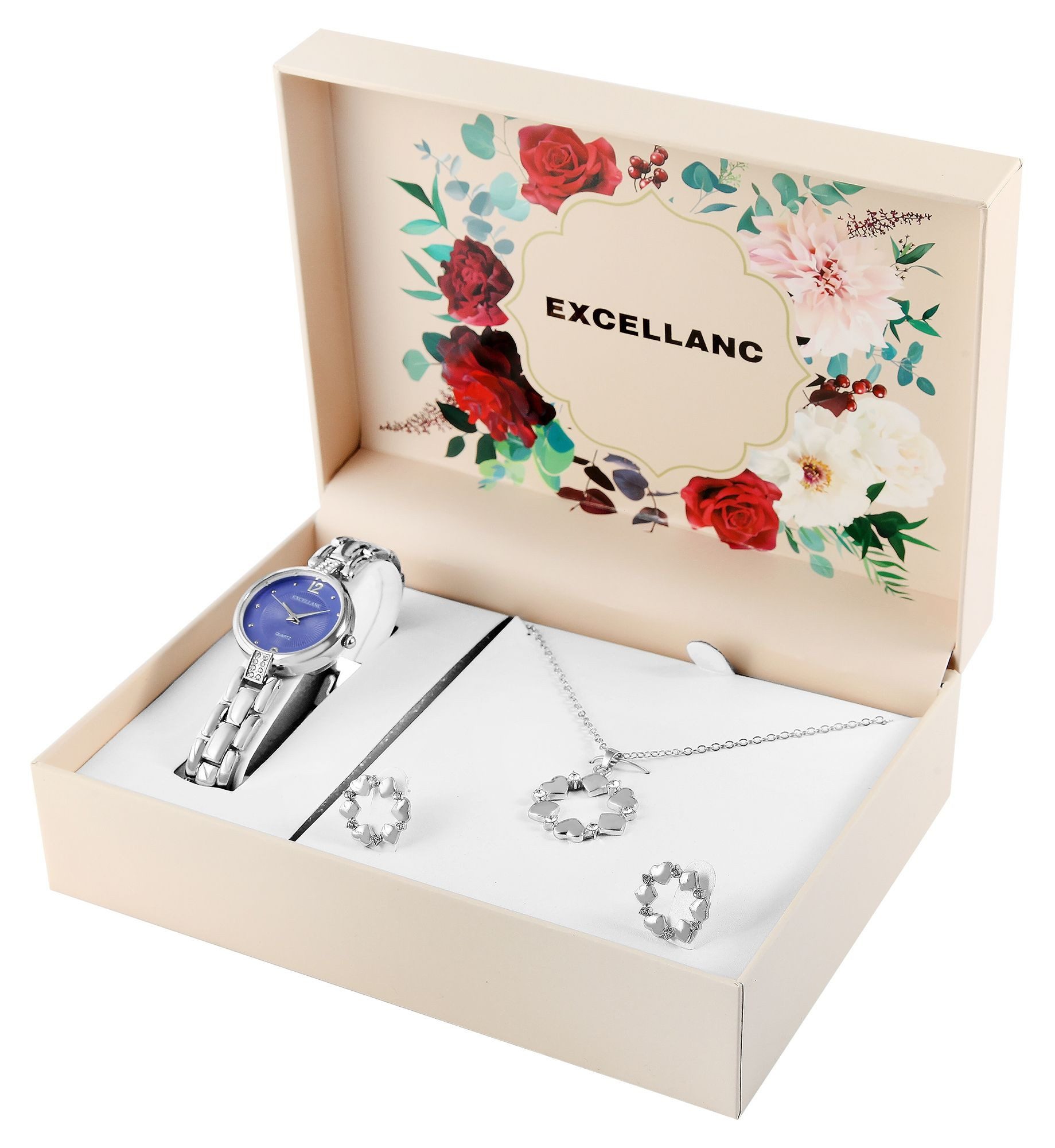 Schmuckset 1800229 Excellanc Damen-Geschenkset mit Armbanduhr, Halskette und