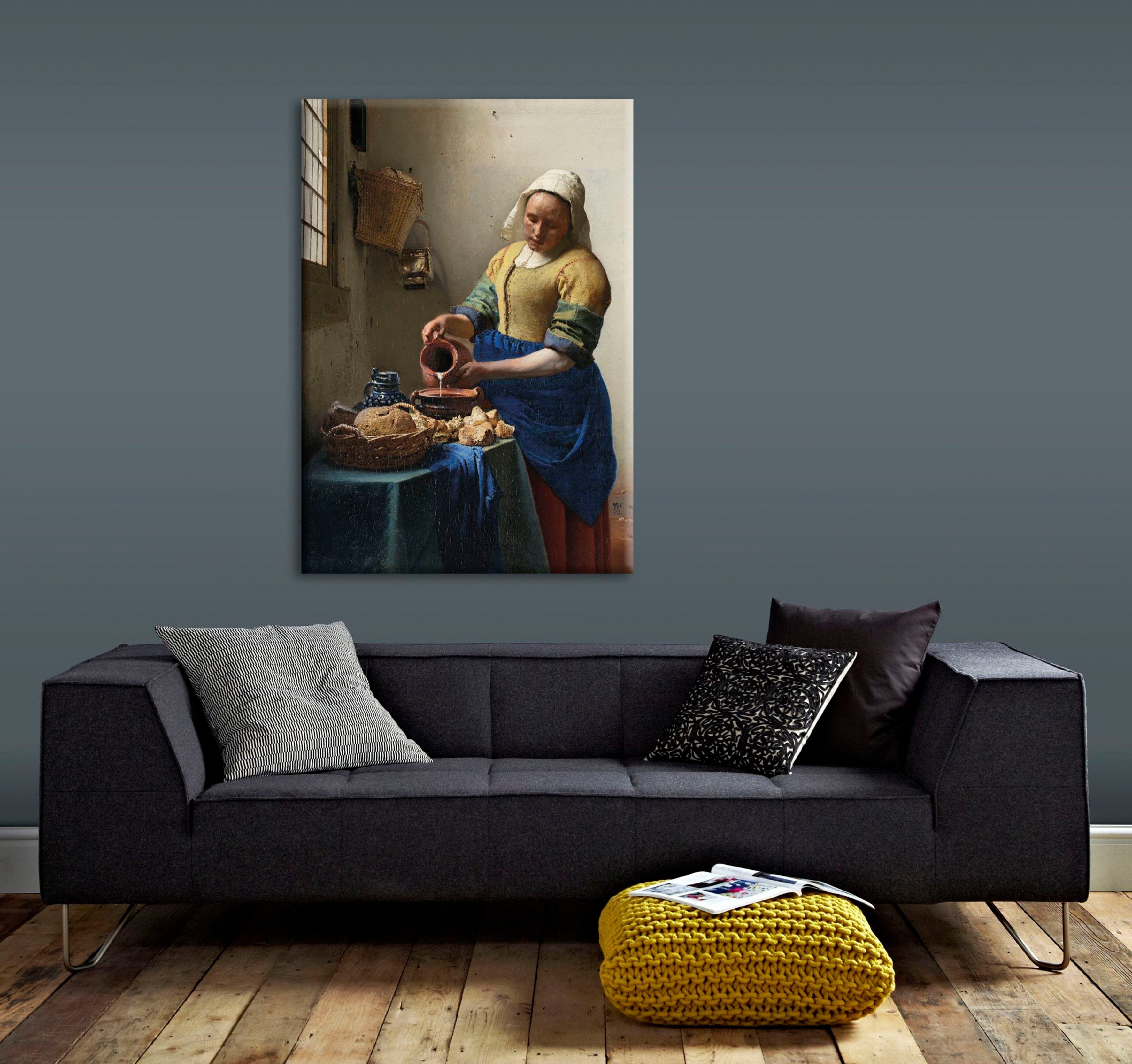 Art for the home Leinwandbild Het melkmeisje, Jan Vermeer, ca. 1660, Art, Milchmädchen 100 x 70 cm