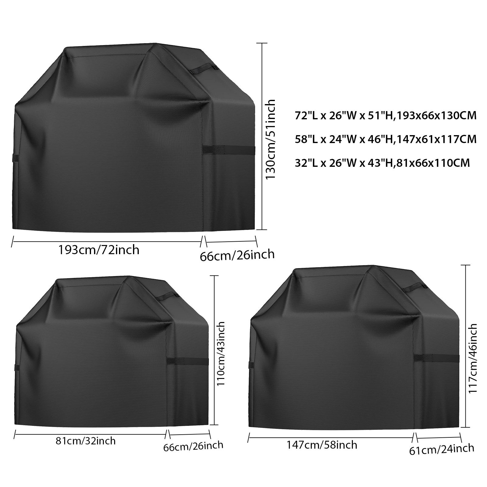 Sunicol Gartenmöbel-Schutzhülle Wasserdicht BBQ Grill Abdeckung mit Aufbewahrungstasche, 420D Oxford, Anti-UV Abdeckplane, Regenschutz und Staubfest