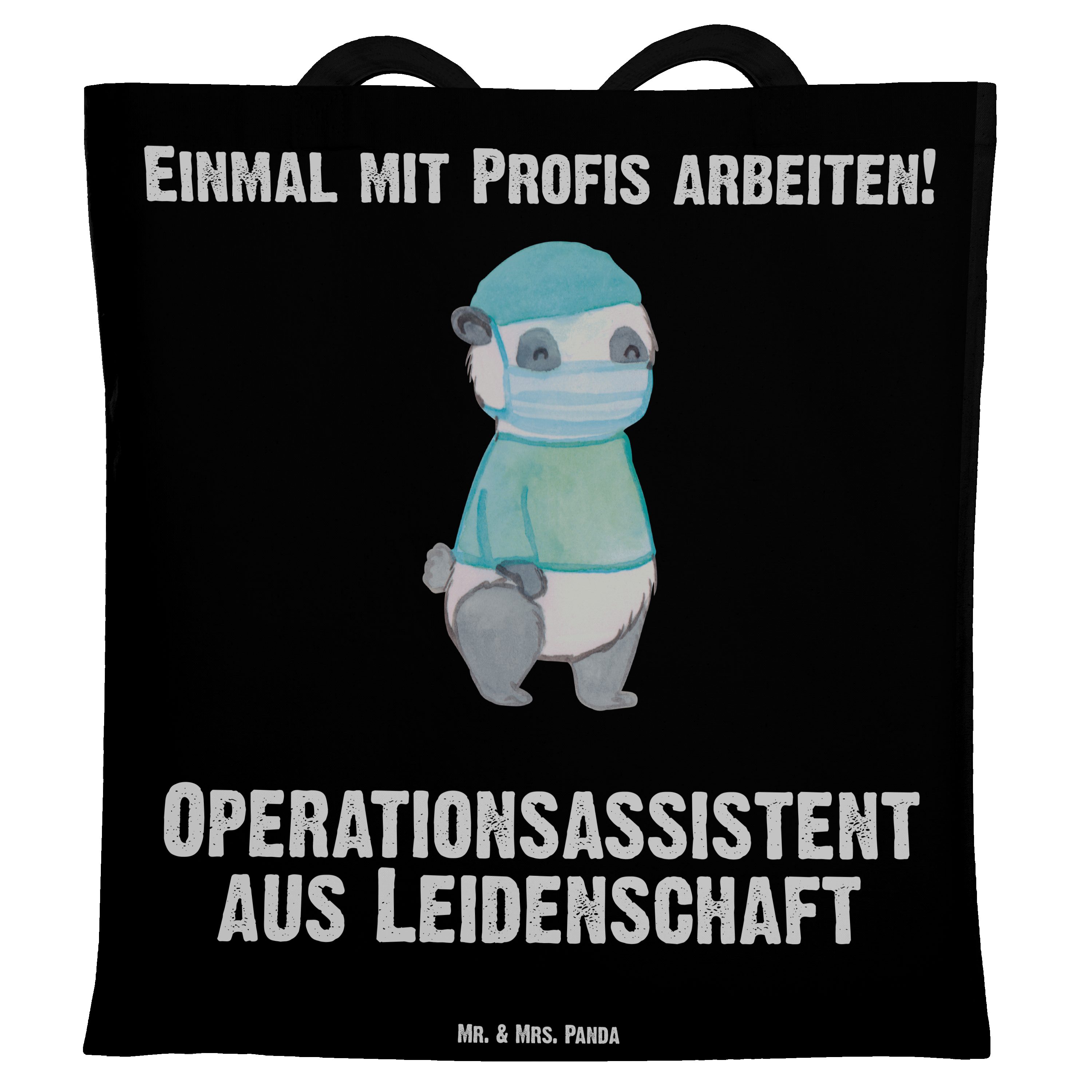 Panda - Mrs. (1-tlg) aus Geschenk, - Schwarz Leidenschaft Operationsassistent Operations Mr. Tragetasche &