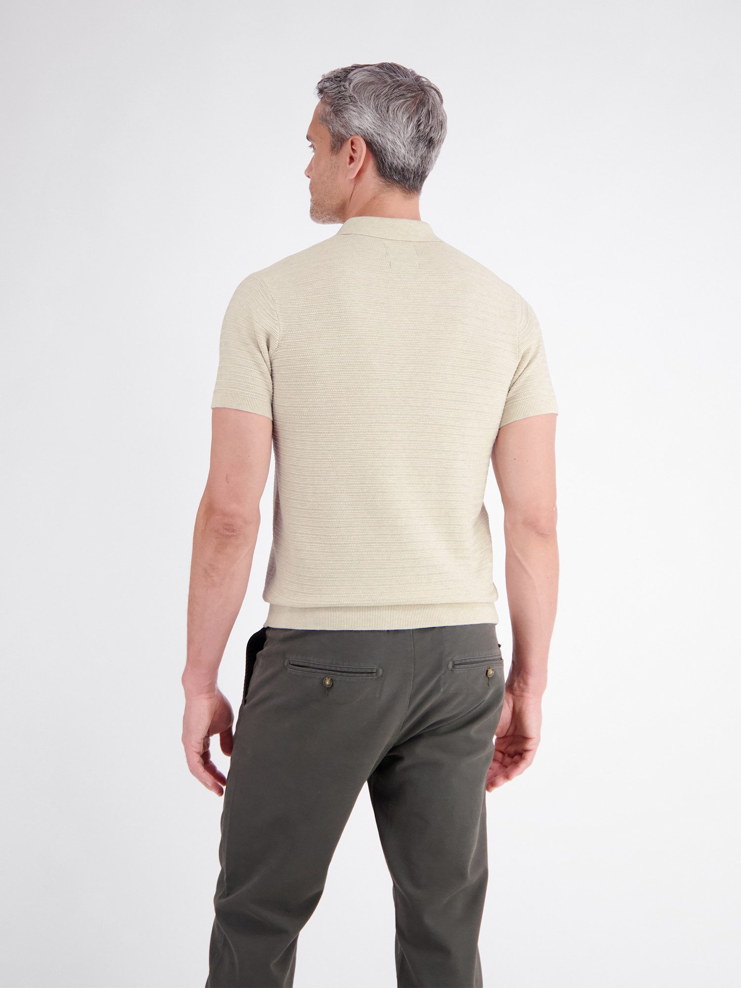 LERROS Poloshirt Polo mit raffinierter Streifenstruktur aus Baumwollstrick