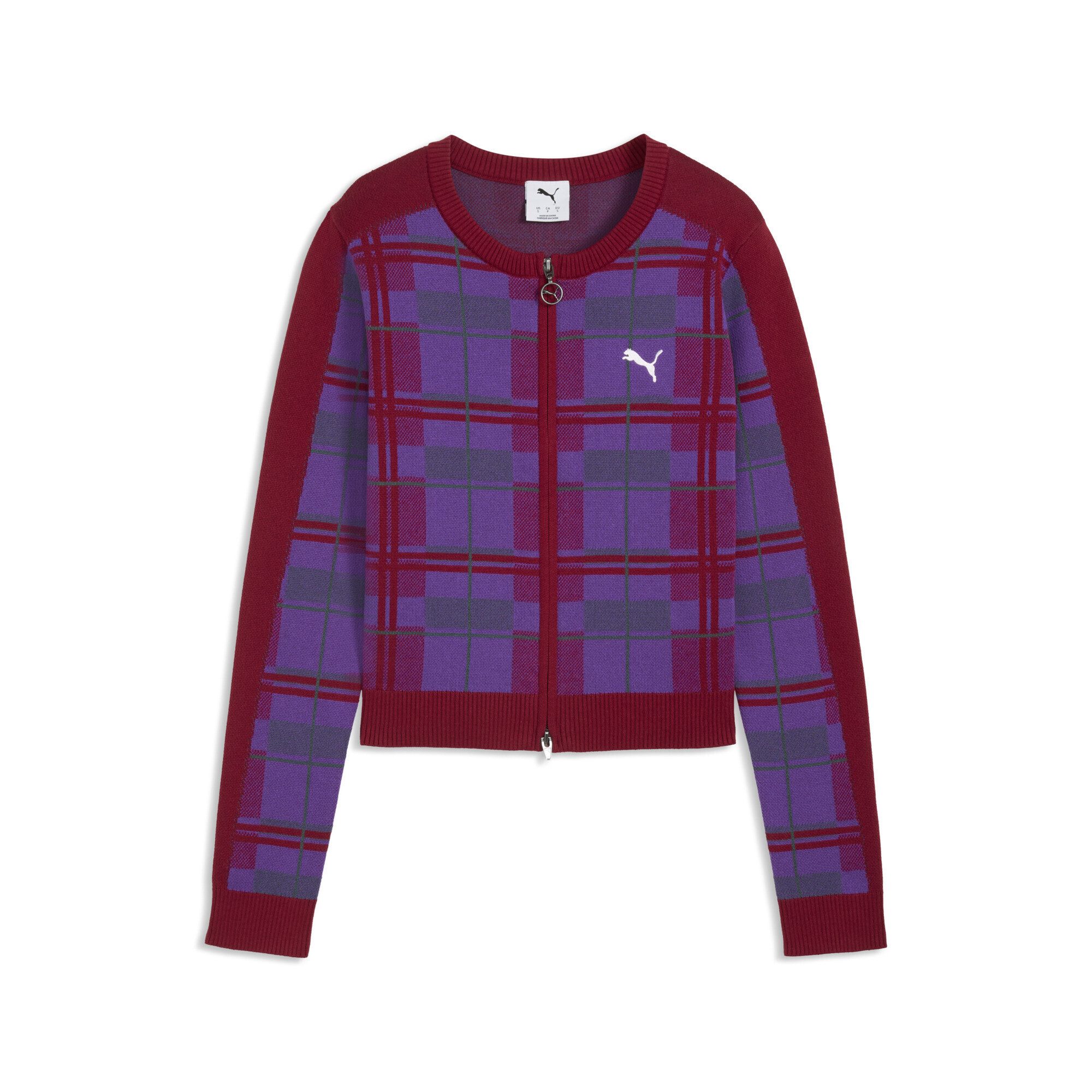 PUMA Strickjacke T7 Tartan Slim Strickjacke Damen