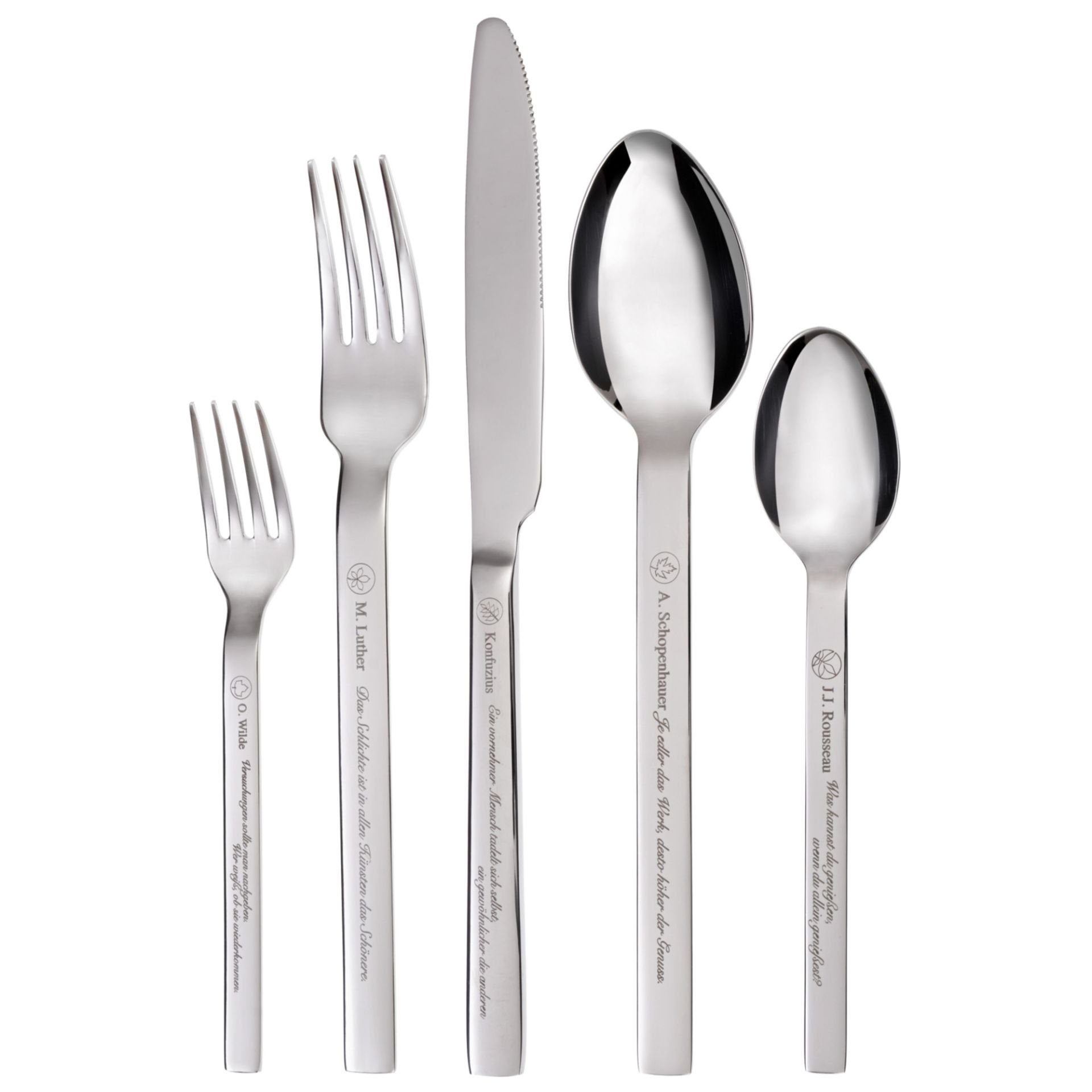 GRÄWE Besteck-Set Gräwe Besteckset Serie POESIE, 30-teilig, Edelstahl (30-tlg), 6 Personen, Edelstahl 18/10 Chromnickelstahl, Messer aus 18/0 Chromstahl