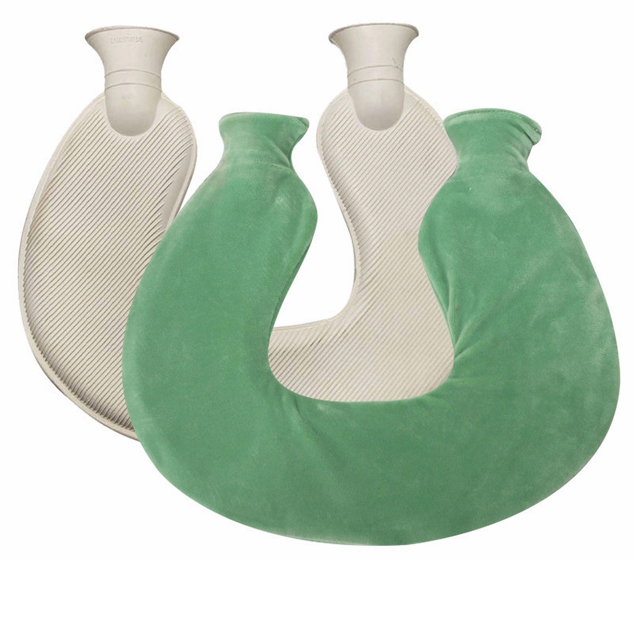 Coonoor Nacken-Wärmflasche Nackenwärmflasche mit Deckel, (U-förmige Nacken- und Schulterwärmflasche), weicher Strickbezug