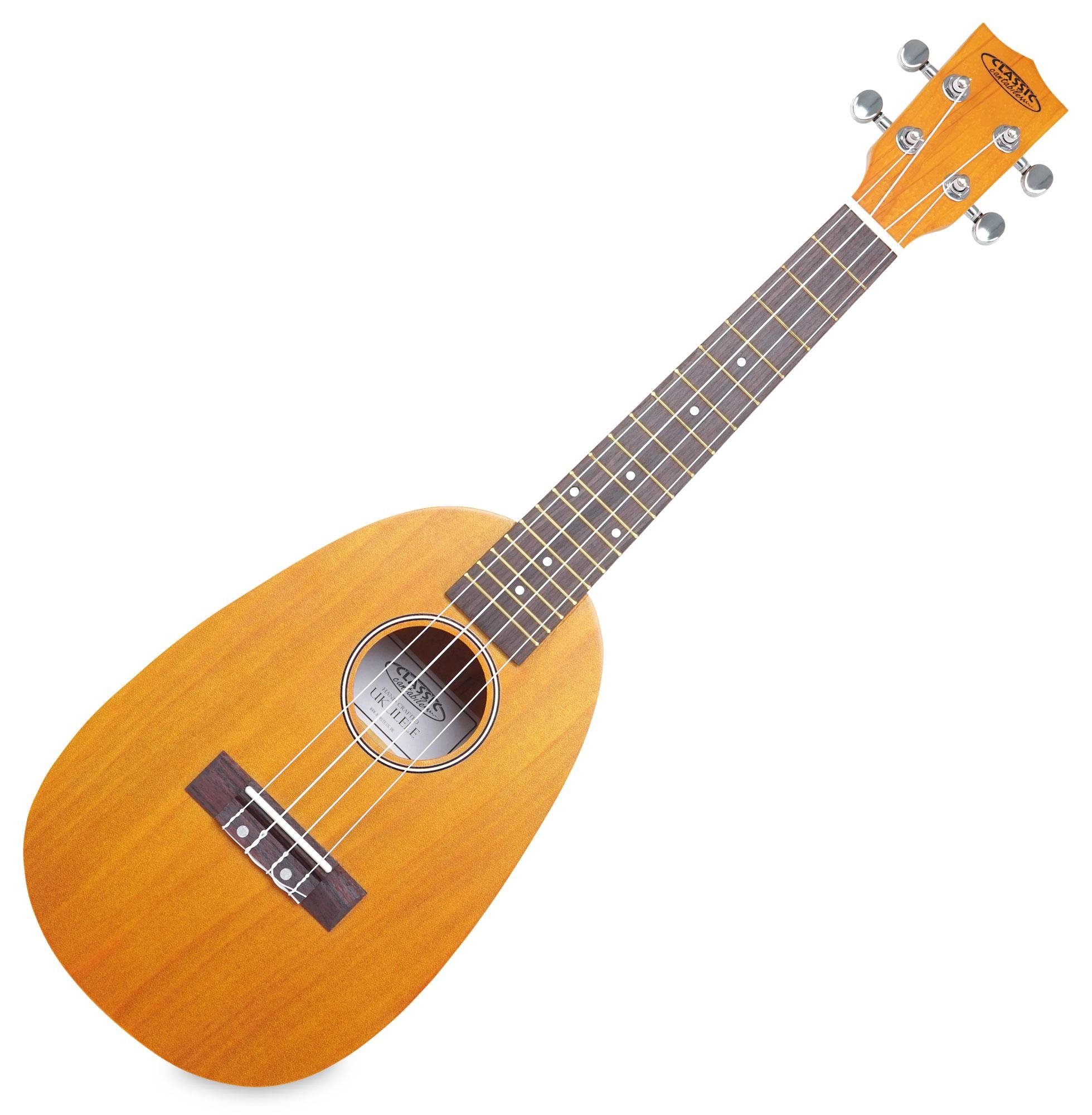 Classic Cantabile Ukulele UC-240, Konzert-Ukulele Pineapple, Inklusive Gigbag, Leichtgängige Gitarren-Mechanik