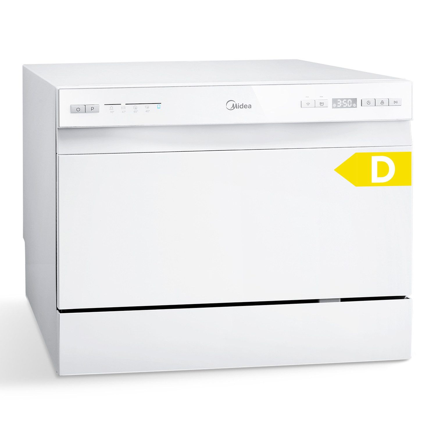 Midea Tischgeschirrspüler MDWTT0602MW-WE, 6 Maßgedecke, Integrierter Wasserenthärter, IOT, 1-24-Stunden-Startverzögerung