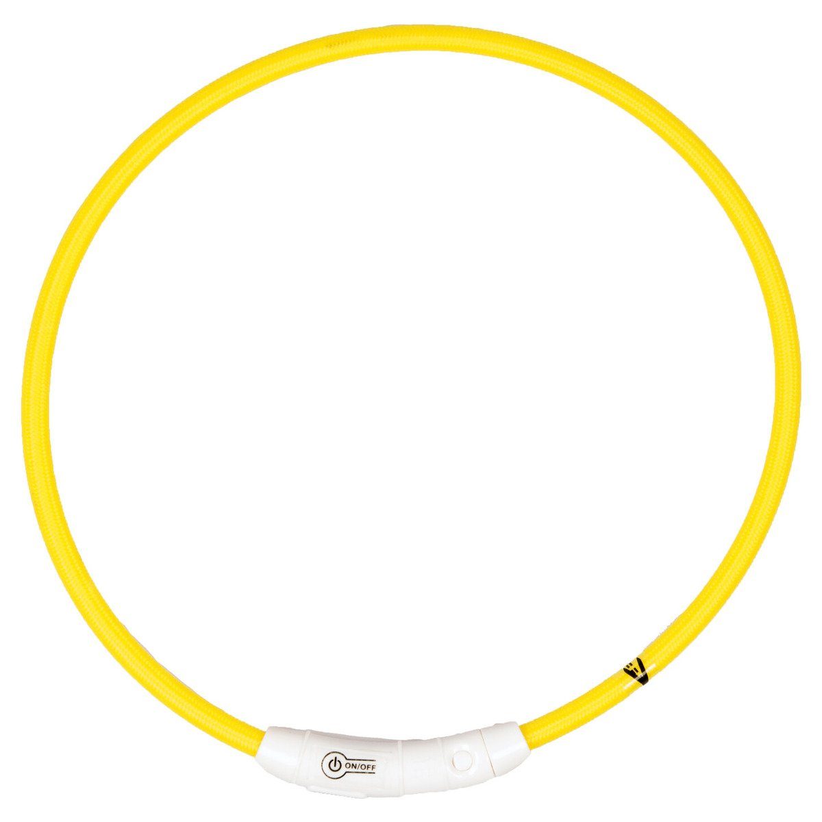 Leuchthalsband Flash Light Ring USB Nylon gelb