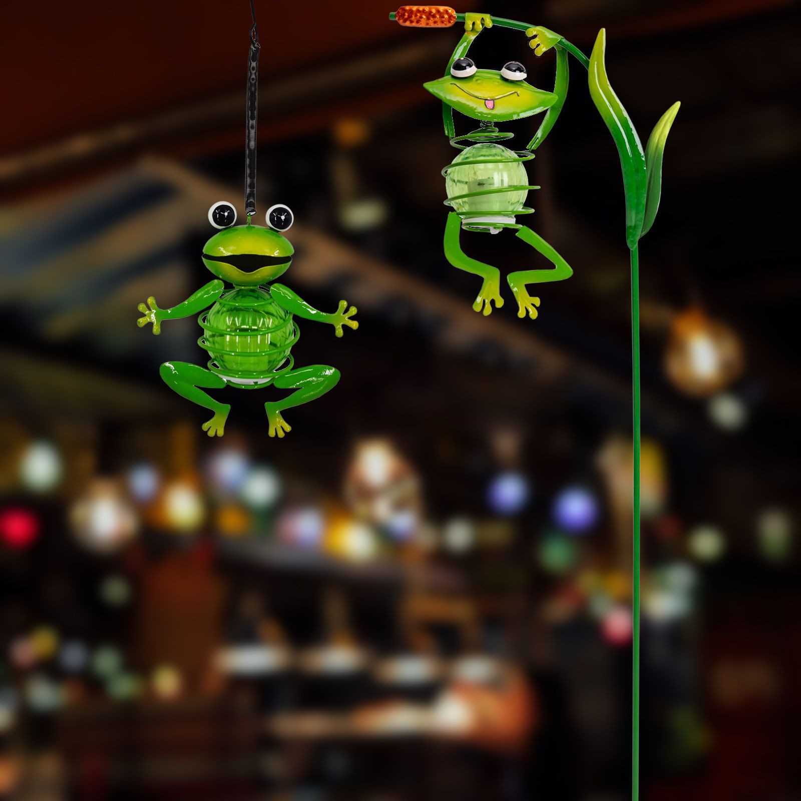 bmfversand LED Solarleuchte Solarleuchte Garten 2er Set Frosch