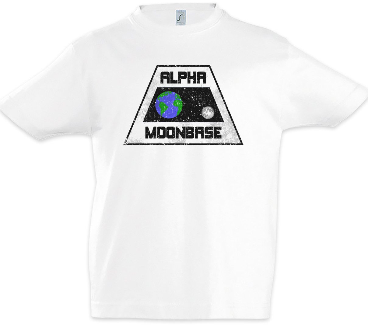 Print-Shirt Vintage Alpha Moonbase Logo Kinder T-Shirt Mondbasis Alpha 1 TV Serie