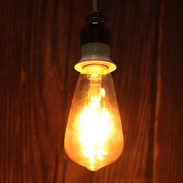 iscooter Flutlichtstrahler E27 Edison Vintage LED Lampe Filament Nostalgie Glühbirne Retro Bulbs, LED fest integriert, Warmweiß, Edison Vintage Glühbirne, ST64 G125 Antike Bulb, Amber Retro-Licht