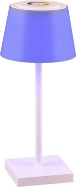 TRIO Leuchten LED Außen-Tischleuchte Sanchez, Dimmfunktion, USB-Ladefunktion, LED fest integriert, Farbwechsler, Akku Garten Tischlampe RGB Farbwechsel dimmbar Lichtfarbe einstellbar