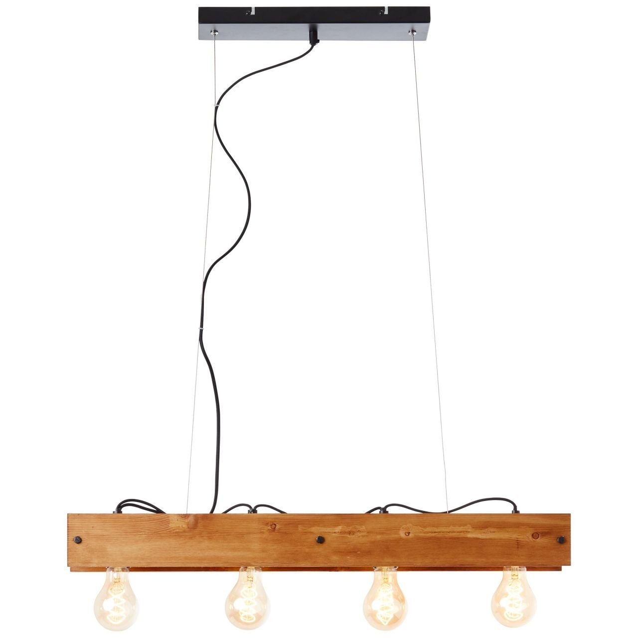 Absolut beliebt Brilliant Pendelleuchte Calandra, Lampe, Calandra Pendelleuchte E27, schwarz/holzfarbend, 4x 4 A60, 4flg