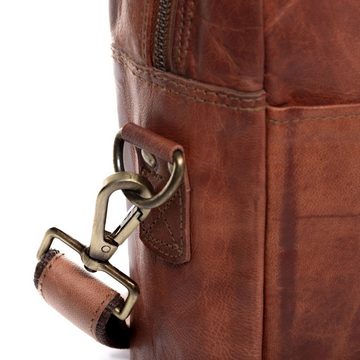 SID & VAIN Laptoptasche CEDAR, Businesstasche 15 Zoll echt Leder Unisex, Aktentasche, hellbraun