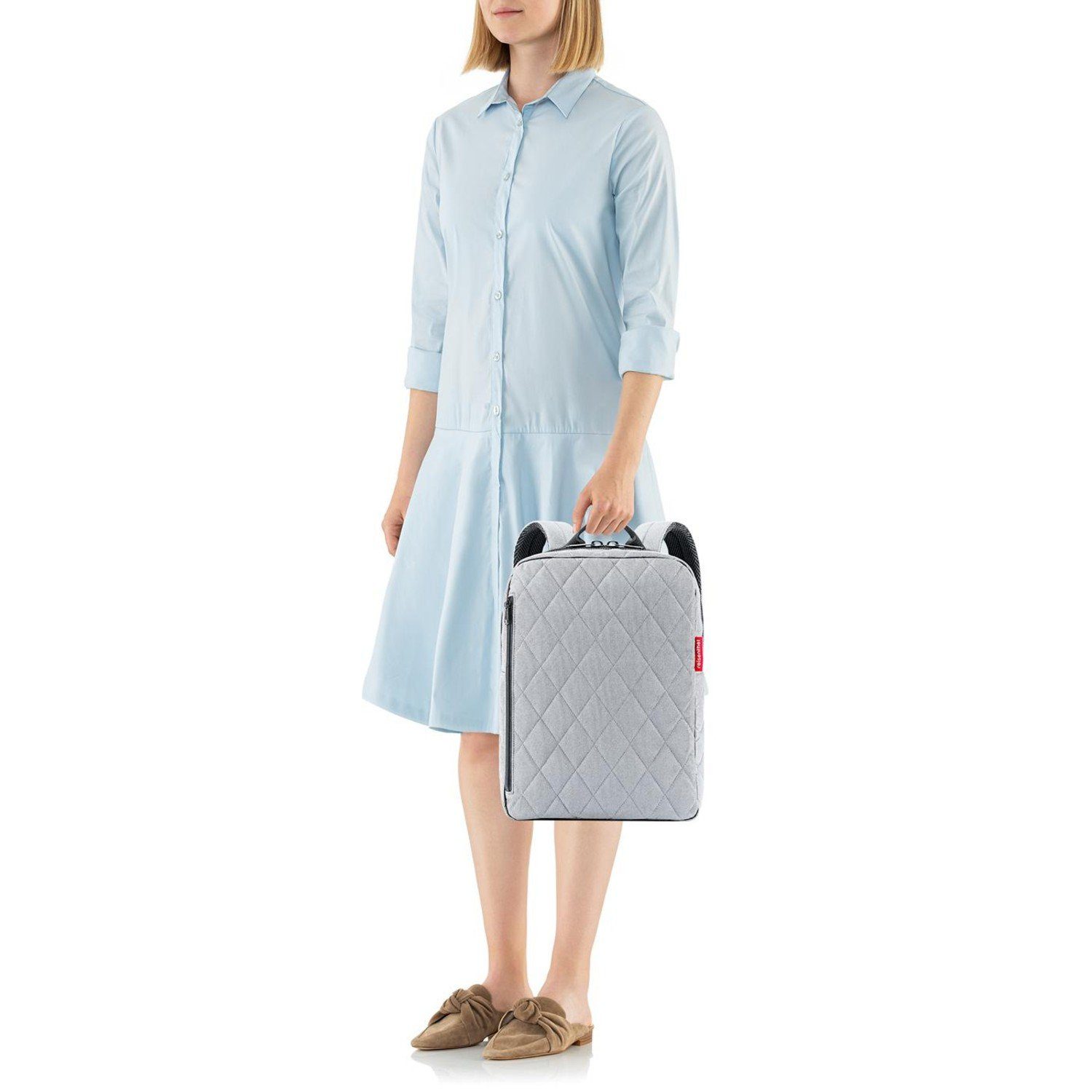 REISENTHEL® Reisetasche reisenthel® classic backpack M rhombus light grey – Bild 4 von 4