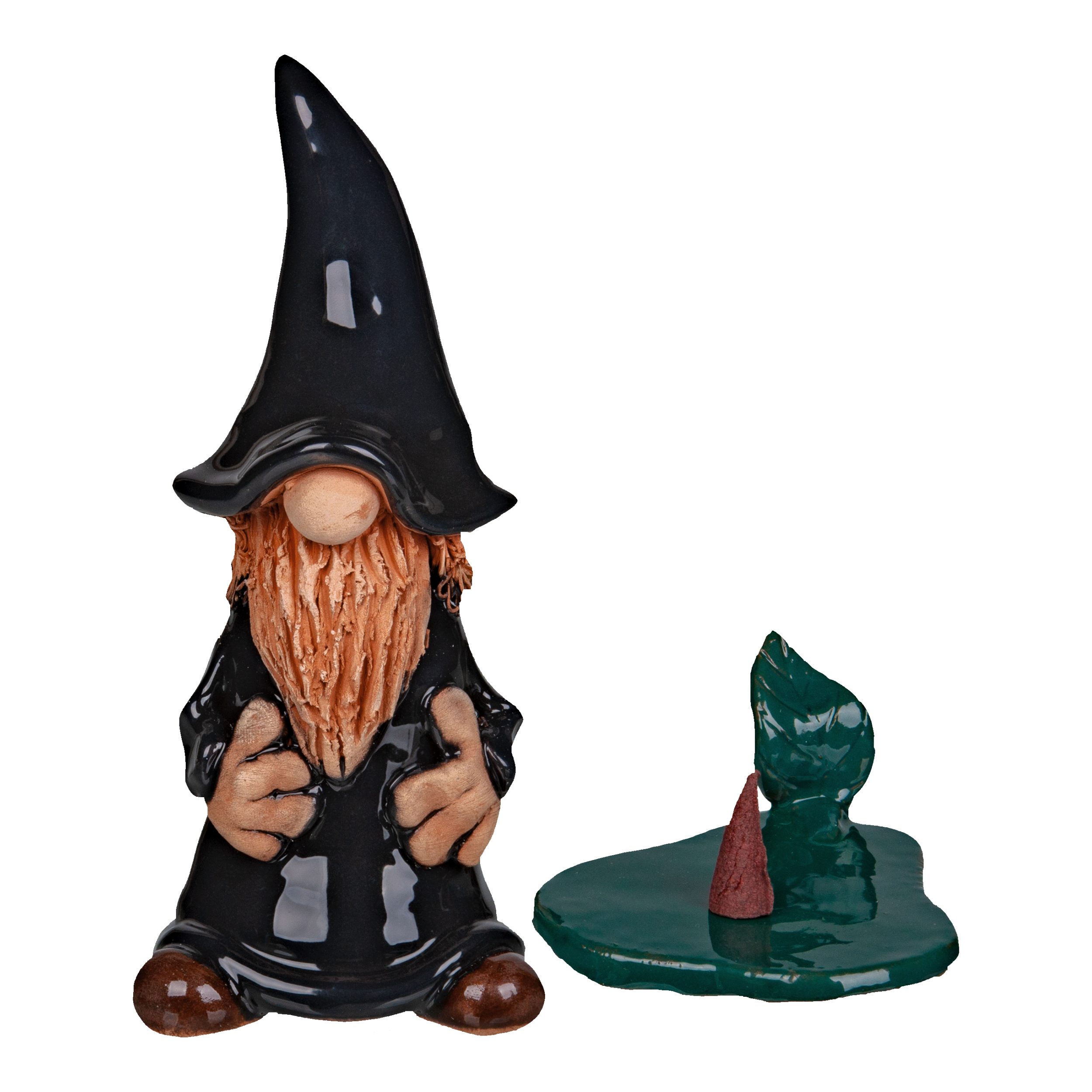 Crottendorfer Räuchermännchen Crottendorfer Räucherfiguren aus Keramik, Wichtel, inklusive 24 Stück Räucherkerzen Größe M